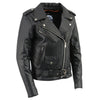 Womens Classic Leather Motorcycle Jacket