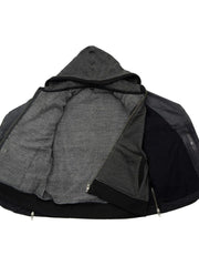 Load image into Gallery viewer, Black Ember Womens Leather Jacket With Removable Hoodie
