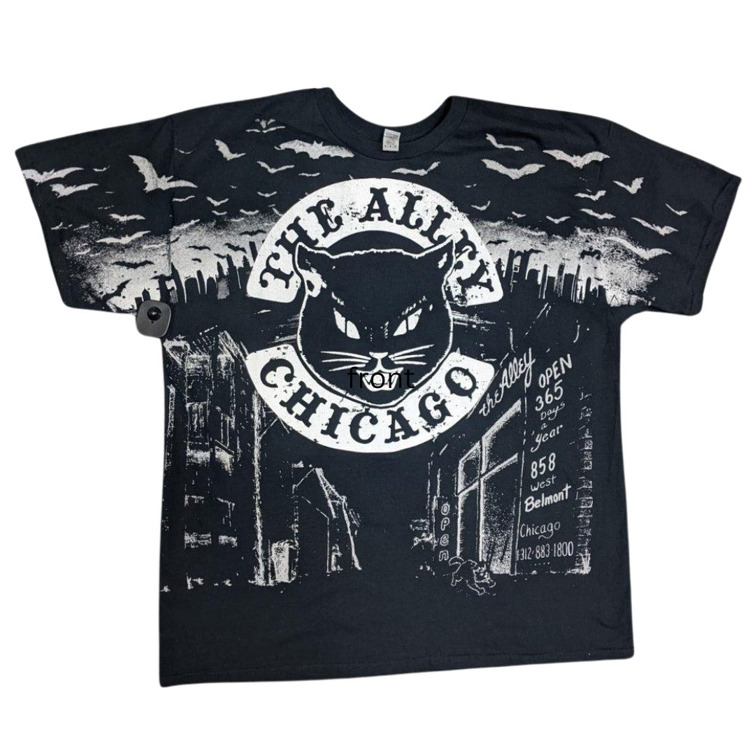 Monster Print Black Cat Alley Tshirt | The Alley
