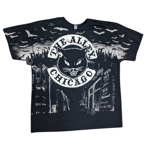 Monster Print Black Cat Alley Tshirt | The Alley
