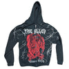 Monster Print Red Dragon Zip Up Hoodie