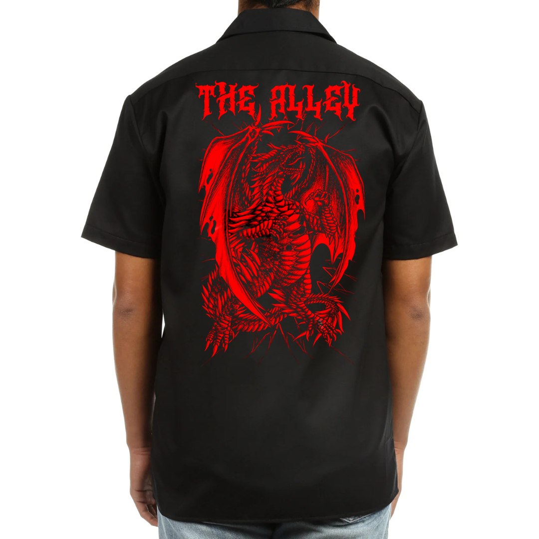 Gothic Red Dragon Dickie's Work Shirt | The Alley