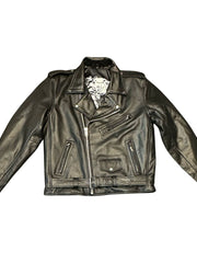 Load image into Gallery viewer, Classic Mens Leather Jacket with Bones Liner
