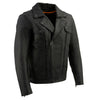 Terminator Mens Leather Motorcycle Jacket With Utility Pockets