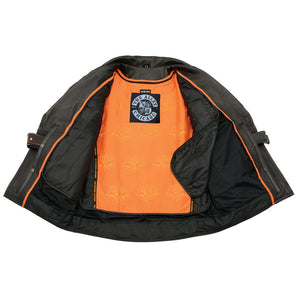 Terminator Mens Leather Motorcycle Jacket With Utility Pockets
