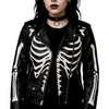 Womens White Skeleton Bones Classic Motorcycle Jacket
