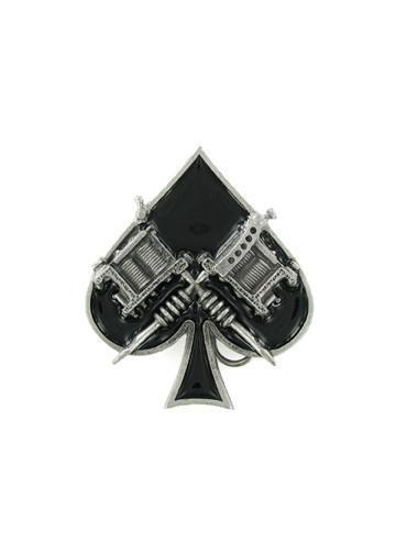 Ace of Spades with Tattoo Guns Belt Buckle - The Alley Chicago