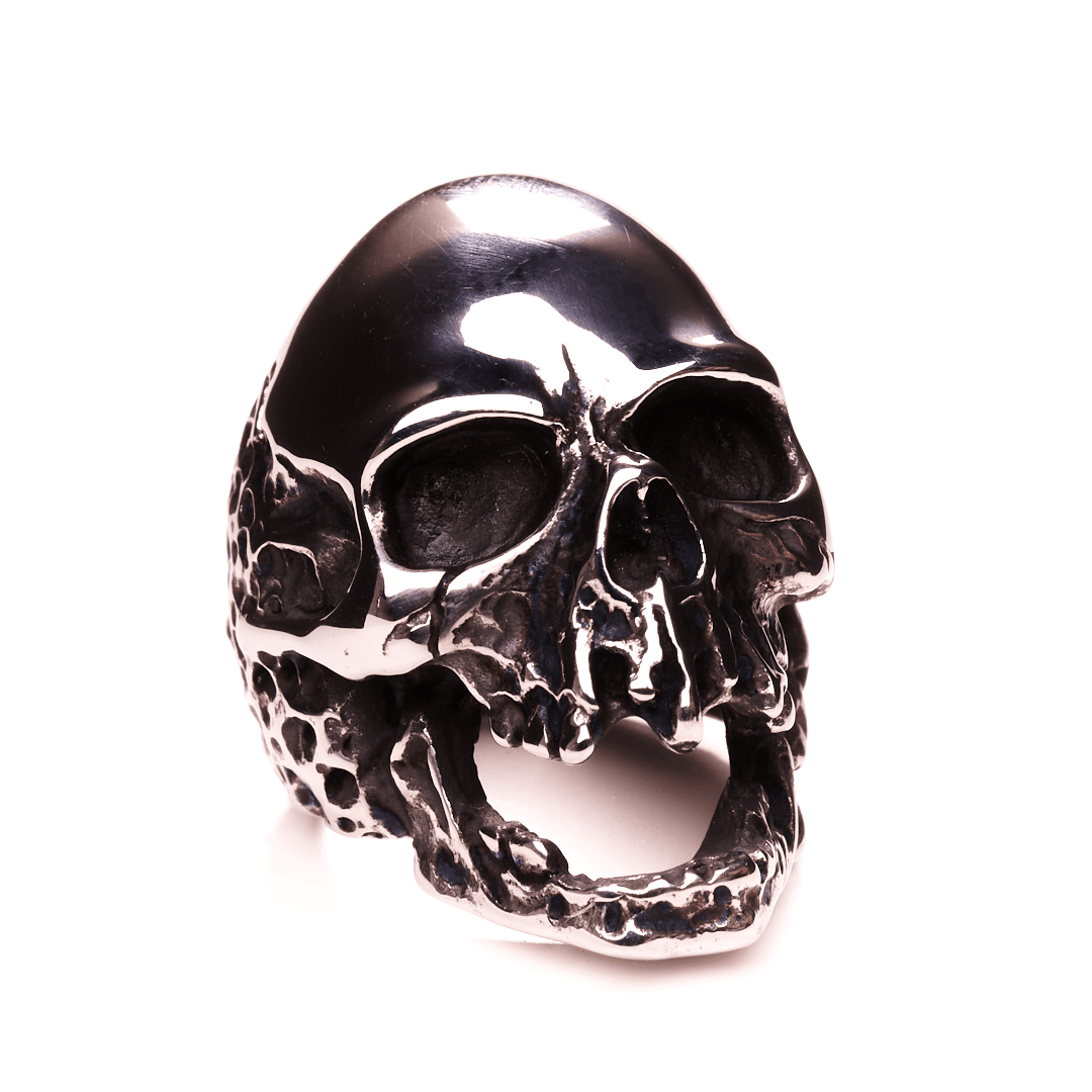 Aged Skull Stainless Steel Ring - The Alley Chicago