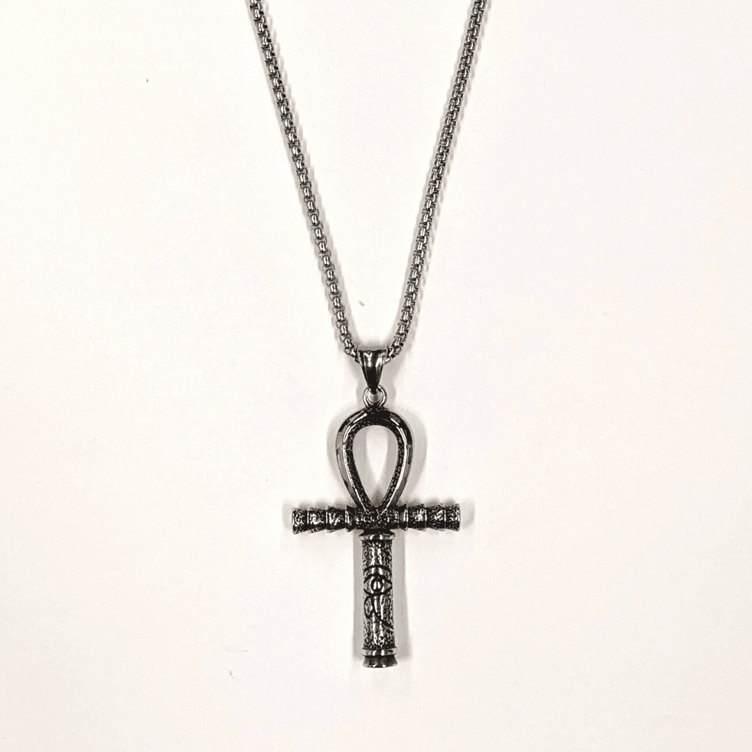 Ankh with Eye of Horace Stainless Steel Chain Necklace - The Alley Chicago