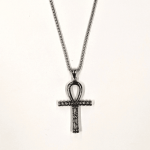 Ankh with Eye of Horace Stainless Steel Chain Necklace - The Alley Chicago