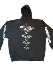 Load image into Gallery viewer, Bat Crazy Zip Up Hoodie with Printed Sleeves | The Alley
