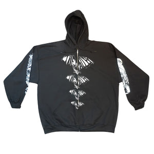 Bat Crazy Zip Up Hoodie with Printed Sleeves | The Alley