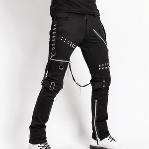 Black Studded Bondage Pants