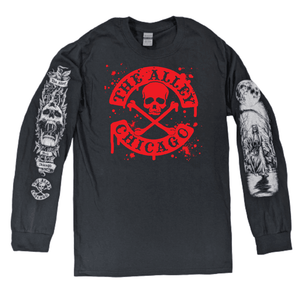 Bloodsplatter Tshirt with Printed Long Sleeves - The Alley Chicago
