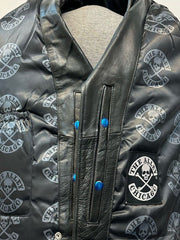 Load image into Gallery viewer, Classic Mens Leather Jacket with Bones Liner
