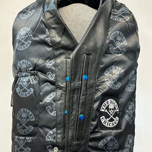 Classic Mens Leather Jacket with Bones Liner