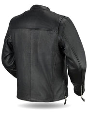 Load image into Gallery viewer, Classic Mens Cafe Style Leather Jacket - The Alley Chicago
