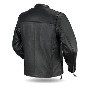 Classic Mens Cafe Style Leather Jacket - The Alley Chicago