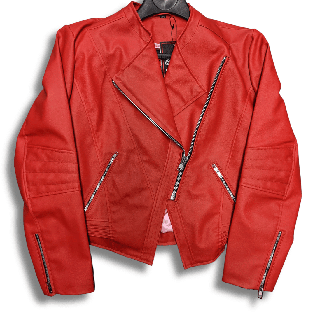 Cynthia Red Womens Vegan Jacket - The Alley Chicago