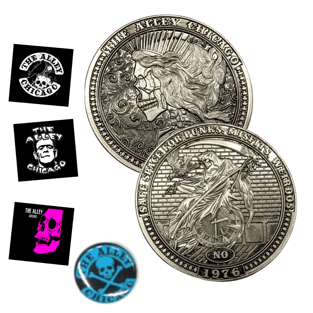 Fortune Telling Coin, Stickers, & Button Pack - The Alley Chicago