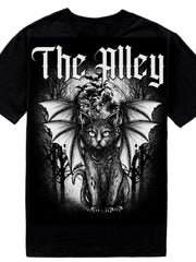 Load image into Gallery viewer, Gothic Cat with Bat Wings Tshirt
