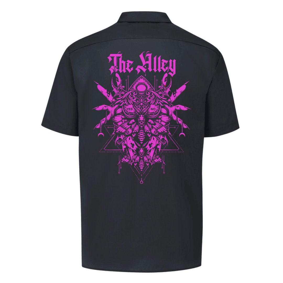 Gothic Ouija Moth Dickie's Work Shirt - The Alley Chicago