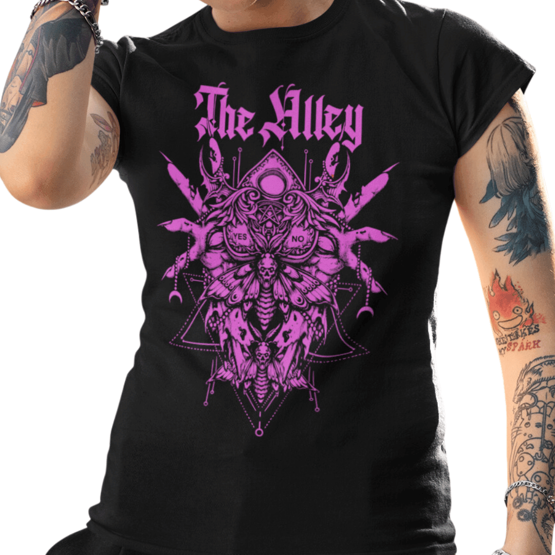 Gothic Ouija Moth Womens Tshirt - The Alley Chicago