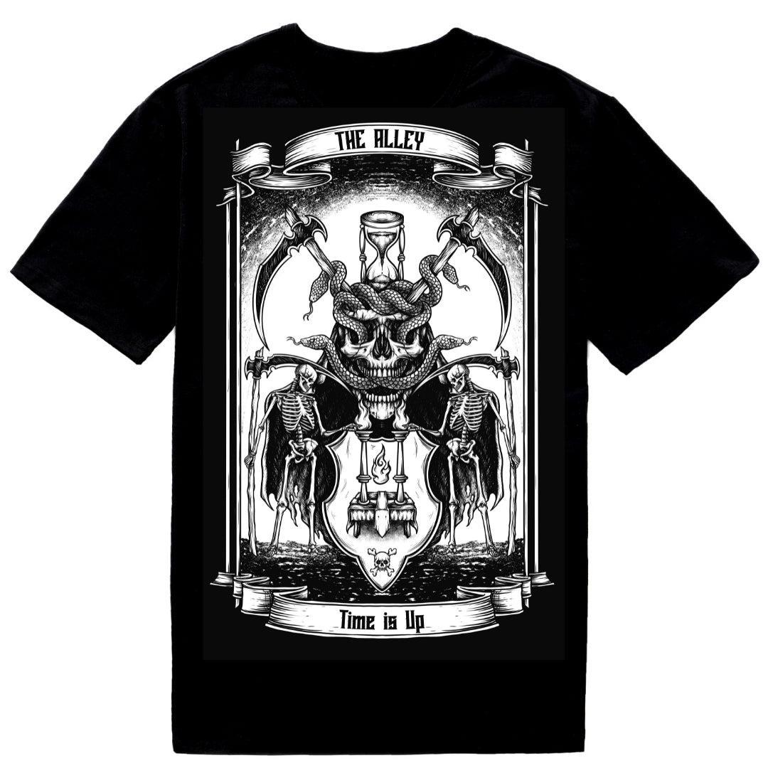 Gothic Time Is Up Skeleton Tshirt