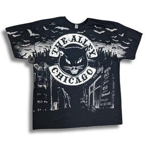 Huge Print Black Cat Alley Tshirt - The Alley Chicago