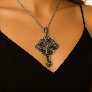 Large Gothic Cross Chain Necklace Model Shot | The Alley