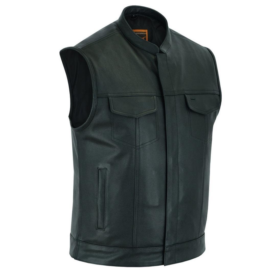 Mens Leather Club Style Vest