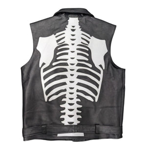 Mens White Skeleton Bones Jacket Style Vest - The Alley Chicago