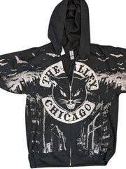 Load image into Gallery viewer, Monster Print Black Cat Hoodie | The Alley
