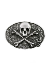 Belt buckle handcuffs skull belt  OS Skull Crossbones Belt Buckle Sterling Silver or Yellow Brass  main image 3
