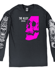 Load image into Gallery viewer, Pink Horror Skull Tshirt with Printed Long Sleeves
