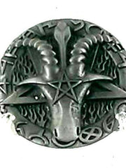 Load image into Gallery viewer, Belts &amp; Buckles - Ram&#39;s Head Pentagram Belt Buckle
