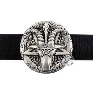 Belts & Buckles - Ram's Head Pentagram Belt Buckle