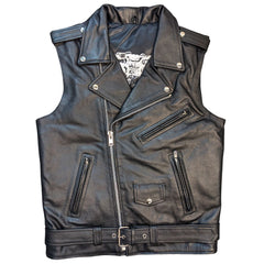 ジャケット・アウター RIDERS SYNTHETIC LEATHER VEST JACKET rockin_vest_with_spine_liner_f