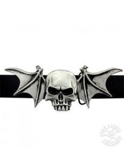Load image into Gallery viewer, Skull With Bat Wings Belt Buckle - The Alley Chicago
