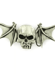 Load image into Gallery viewer, Skull With Bat Wings Belt Buckle - The Alley Chicago
