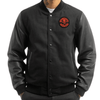Mens Black on Black Varsity Jacket with Alley Patches