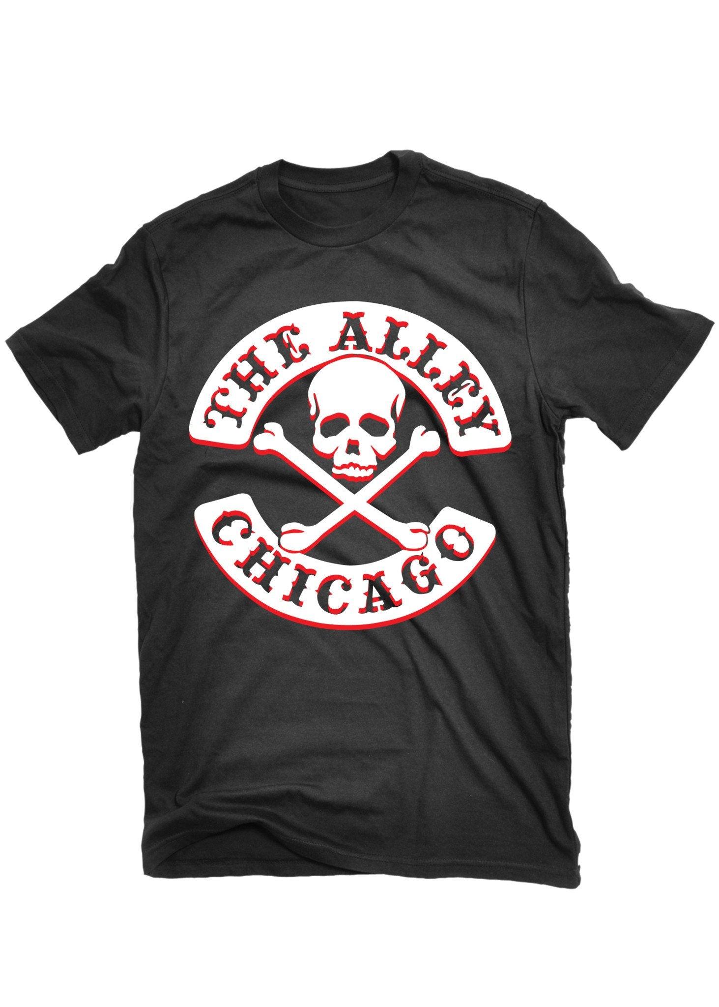 The Alley Chicago White/ Red Skull T-Shirt - Large
