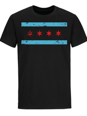 Load image into Gallery viewer, The Alley Distressed Chicago Flag T-shirt - The Alley Chicago
