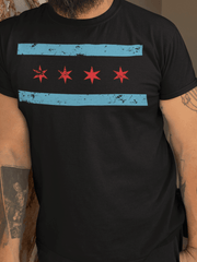 Load image into Gallery viewer, The Alley Distressed Chicago Flag T-shirt
