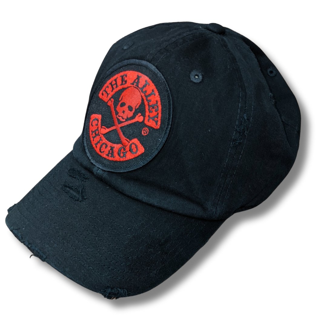 The Alley Red Logo Black Baseball Hat - The Alley Chicago