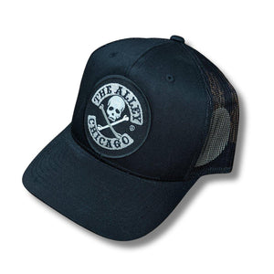 The Alley Silver Logo Black Snapback Hat - The Alley Chicago