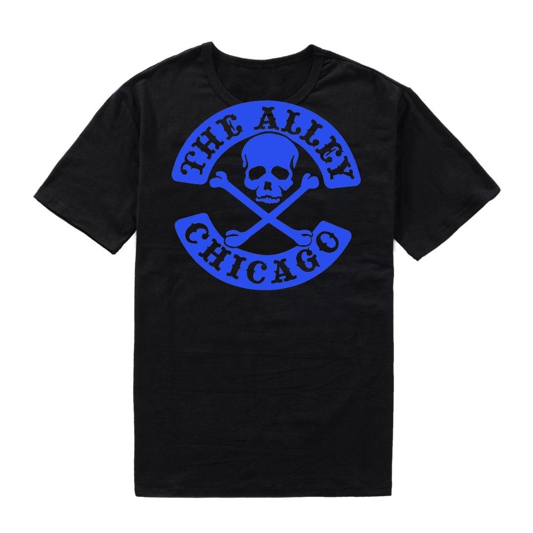 The Alley Chicago Classic Skull & Crossbones Tshirt Blue