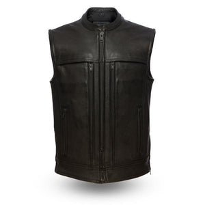 Rampage Premium All Black Leather Vest