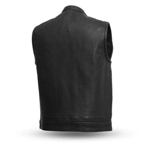 Born Free Leather Club Vest with Black Stitching