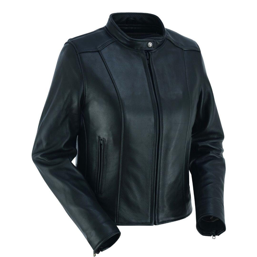 ROCKET QUEEN WOMENS CAFE STYLE LEATHER JACKET